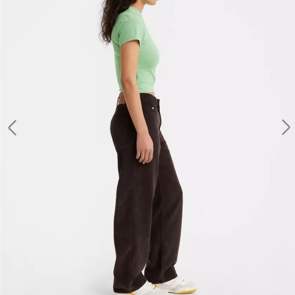 Levi’s Baggy Dad Corduroy Pants Chocolate Brown Loose Straight Leg Jeans Size 29 - Picture 5 of 16